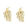 Brass Micro Pave Clear Cubic Zirconia Stud Earrings for Women EJEW-S217-D03-1