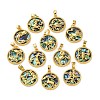 Brass Micro Pave Clear Cubic Zirconia Pendants KK-L266-03G-1
