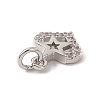 Brass Micro Pave Clear Cubic Zirconia Charms ZIRC-F132-70P-3