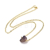 Natural Amethyst Irregular Nugget Pendant Necklace G-E155-03G-04-1