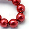 Baking Painted Pearlized Glass Pearl Round Bead Strands HY-Q330-8mm-51-3