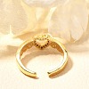 Rack Plating Brass Micro Pave Cubic Zirconia Cuff Finger Rings for Women RJEW-C117-01B-G-3