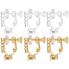 12Pcs 2 Styles Brass & Crystal Rhinestone Clip-on Earring Findings KK-BBC0028-20-7