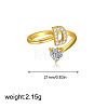 Brass Micro Pave Clear Cubic Zirconia Cuff Open Rings FS-WGF859A-04-1