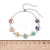 Chakra Brass Ring Link & Natural & Synthetic Mixed Gemstone Chips Beads Link Bracelets BJEW-TA00717-02-4