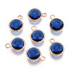 Golden Tone Brass Glass Charms X-GLAA-ZX008-24C-G-1
