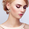 9 Pairs 9 Style Lotus & Teardrop & Triangle Plastic Imitation Pearl Beaded Stud Earrings EJEW-FI0001-21-5