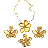Alloy & Brass Pendant Necklace & Stud Earrings & Ring Sets for Women WG98584-01-2
