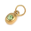 Birthstone 304 Stainless Steel Rhinestone Pendants STAS-L312-02G-04-2