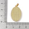 Rack Plating Brass Pave Shell Oval Pendants KK-U032-92G-03-3