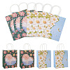 6Pcs 2 Styles 3D Flower Printed Paper Gift Bags with Handles ABAG-TAD0001-01-2
