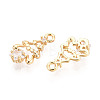 Brass Micro Pave Cubic Zirconia Charms KK-N263-141A-G-2