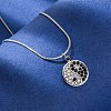 304 Stainless Steel Crystal & Jet Rhinestone Yin-yang Pendant Round Snake Chain Necklaces for Women NJEW-Z044-12P-2