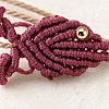 Ocean Adjustable Braided Wax Cord Fish Link Bracelet Sets with Brass Beads for Women XU5174-1-3
