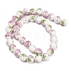 Handmade Flower Printed Porcelain Ceramic Beads Strands PORC-M007-10mm-07-6