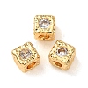 Brass Micro Pave Clear Cubic Zirconia Beads KK-D259-09G-1