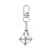 Stainless Steel Braided Chain Macrame Pouch Empty Stone Holder Pendant Decorations HJEW-JM02054-1