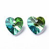 Heart Electroplated Glass Charms EGLA-N006-012A-3