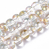 Transparent Spray Painted Glass Bead Strands GLAA-N035-03A-B07-1