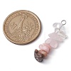 Gradient Color Natural Quartz Crystal & Natural Rose Quartz & Natural Rhodonite & Natural Pink Opal Chip Beaded Pendants PALLOY-JF02790-04-2