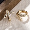 Brass Cubic Zirconia Hoop Earrings EJEW-Q014-39G-4