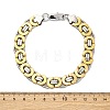 304 Stainless Steel Byzantine Chain Bracelets for Women Men BJEW-R018-22GP-02-3