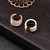 Brass Stripe C-Shaped Cuff Earrings EJEW-D321-03G-4