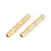 Brass Textured Tube Beads KK-H250-01A-G-2