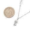 Alloy Flower Pendant Brass Leaf Link Chain Necklaces for Women NJEW-JN05866-3