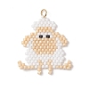 Beaded Sheep Charms PALLOY-MZ01160-02-1