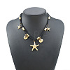 Ocean Alloy Sea Animals Pendant Black Cord Necklaces for Women WG5DC51-02-1