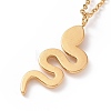 Ion Plating(IP) 304 Stainless Steel Snake Pendant Necklace for Women NJEW-E014-18G-4