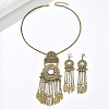 Vintage Alloy Flower & Mirror Pendant Jewelry Set WGD7BC1-01-1