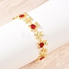 Bear Brass Micro Pave Cubic Zirconia Link Chain Bracelets for Women BJEW-K248-05G-06-3