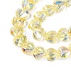 Electroplate Transparent Glass Beads Strands EGLA-N056-01A-11-3