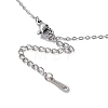 201 Stainless Steel Moon with Star Pendant Necklace with Cable Chains NJEW-Q317-06P-4