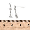 SHEGRACE Brass Micro Pave Cubic Zirconia Stud Dangle Earrings XGRQ4N650-723P-3
