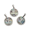 304 Stainless Steel with Paua Shell Pendants STAS-G268-02T-P-1