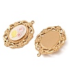 304 Stainless Steel & Cloth Embroidered Pendants FB-CBAFBAF-12G-03-2