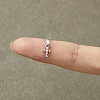 Brass Micro Pave Clear Cubic Zirconia Cross L-Shaped Nose Rings FS-WGDF4DE-01-2