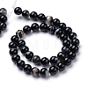 Natural Black Agate Bead Strands X-G-R412-19-8mm-2
