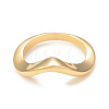 Ion Plating(IP) 304 Stainless Steel Wave Finger Ring for Women RJEW-I096-16G-2