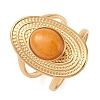 Oval Natural Agate Finger Rings RJEW-Z057-14G-05-1