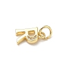 Brass Micro Pave Cubic Zirconia Charms KK-I382-03G-R-2