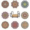 DIY Mandala Pattern Diamond Painting Coaster Kits MAND-PW0001-52B-1