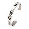 Engraved 304 Stainless Steel Cuff Bangles BJEW-P386-02AS-4