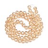 Electroplate Transparent Glass Beads Strands GLAA-H040-01E-2