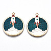 Eco-Friendly Alloy Enamel Pendants X-ENAM-Q437-016-NR-2