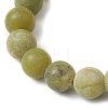 Frosted Natural TaiWan Jade Round Beaded Stretch Bracelets for Women Men BJEW-JB11478-03-3