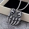 Retro 304 Stainless Steel Viking Bear Paw Pendant Necklaces FS-WGBA6D4-01-2